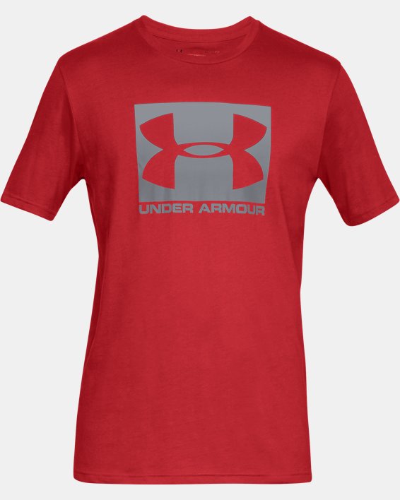 Camiseta de manga corta UA Boxed Sportstyle para hombre, Red, pdpMainDesktop image number 4